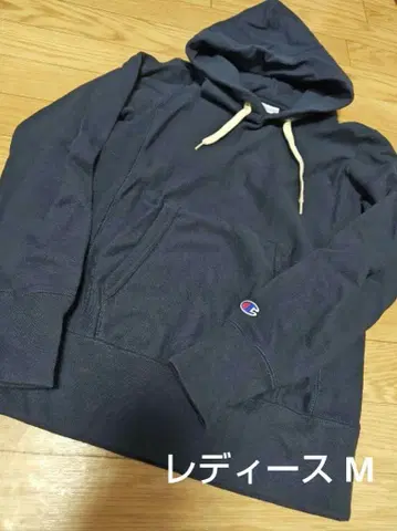 챔피온 리버스 위브 후드티 네이비 M 여성용 두꺼운 원단
