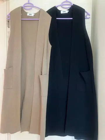 AZUL by moussy 롱 니트 베스트 2색 세트