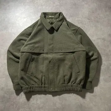 빈티지 스냅 버튼 카키 숏 블루종 자켓