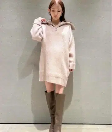 스나이델 snidel 스키퍼 미니 니트 원피스 핑크