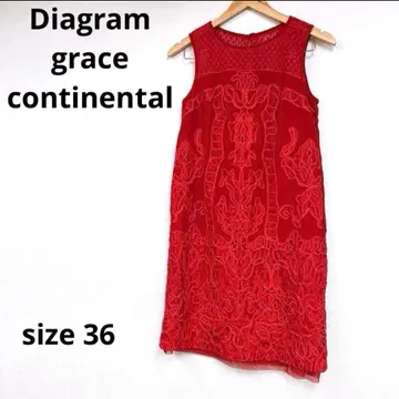 그레이스 콘티넨탈 diagram 자수 슬리브리스 원피스