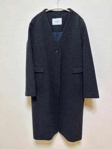 SLOBE IENA 다크 그레이 노카라 코트