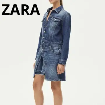 ZARA 자라 ZW 데님 원피스 레이어드 스타일 블루 L