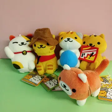 냥코 컬렉션 가방에 걸 수 있는 빅 봉제 인형 5개 세트