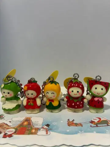 [레트로] 후르츠 인형 키링 5개 세트 5