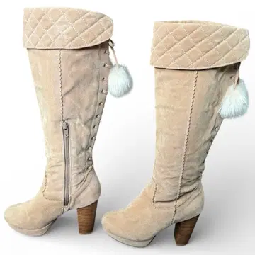 LIZ LISA 스웨이드 롱 부츠 베이지 M