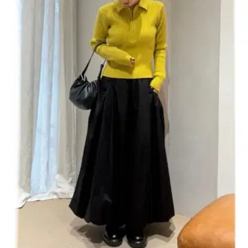 스타일믹서 셔링 포켓 벌룬 스커트 S 블랙