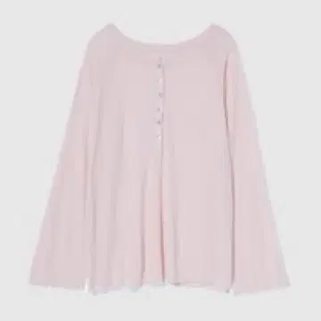 Searoom MULTI 버튼 헨리넥 Sheer 상의