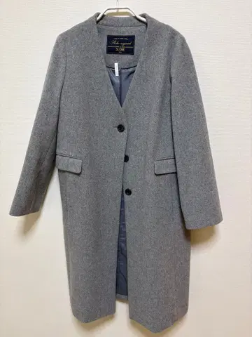 SLOBE IENA 울 100% 그레이 노카라 코트