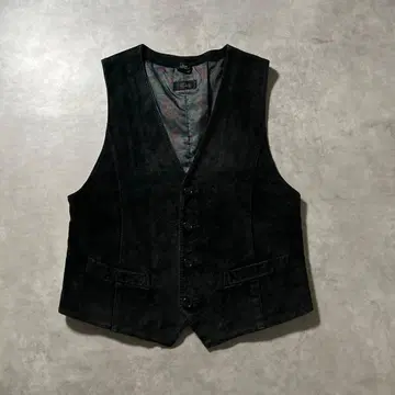 빈티지 돈피 천연 가죽 레더 헌팅 베스트 디자인 레트로