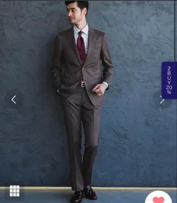 브라운 쓰리피스 수트