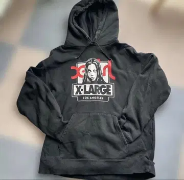 X-LARGE 블랙 후드 부착 후드티 X-girl