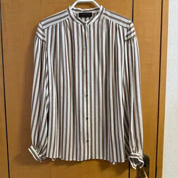 TOMORROWLAND 긴팔 셔츠 아이보리/브라운 스트라이프