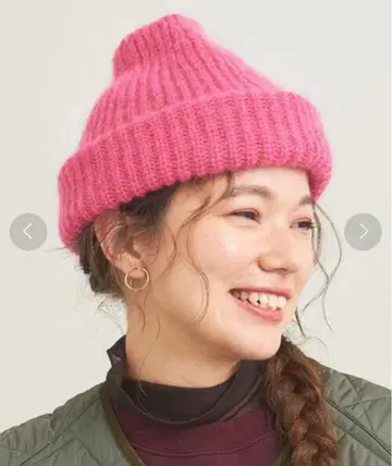 BEAUTY&YOUTH 솔리드 리브 니트 모자 니트 캡 일본제