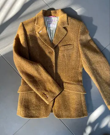 새상품급 폴스미스 해리스 트위드 콜라보 울 테일러드 자켓 체크