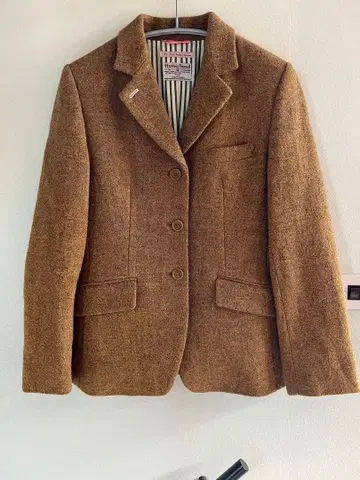 새상품급 폴스미스 해리스 트위드 콜라보 울 테일러드 자켓 체크