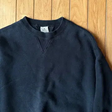 LW01 통돌이 편직 크루 맨투맨 블랙