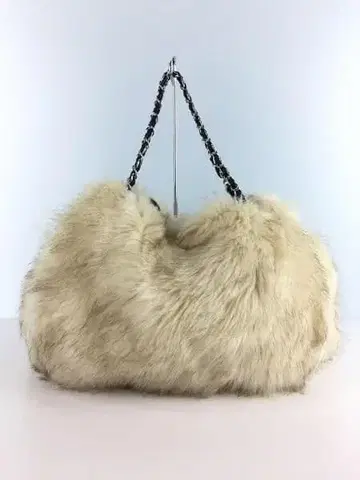 ROSE BUD 베이지 퍼 숄더백