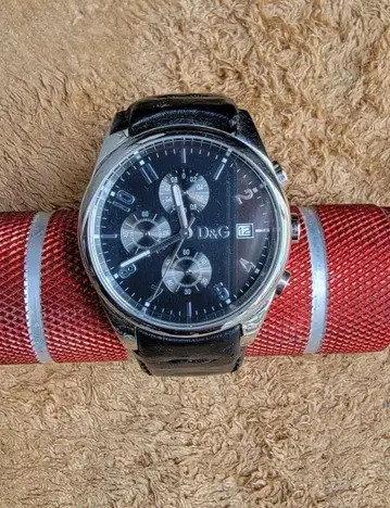D&G 크로노그래프 손목시계 블랙 남성용