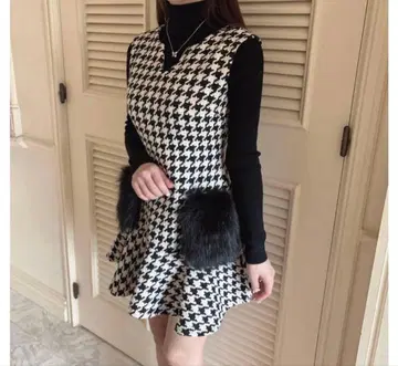 Lumignon 루미뇽 하운드투스 체크 패턴 원피스