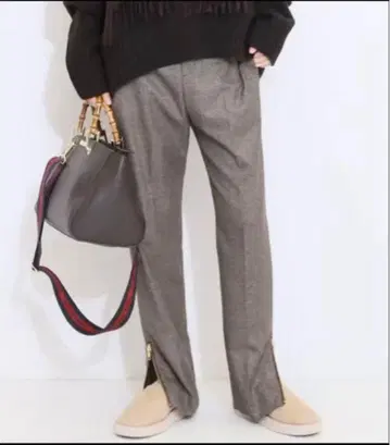 [Deuxieme Classe] 슬릿 테이퍼드 팬츠 (하운드 투스)