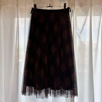 M'S GRACE 플레어 롱 스커트 브라운 계열