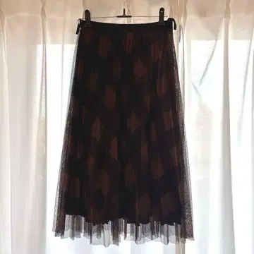 M'S GRACE 플레어 롱 스커트 브라운 계열