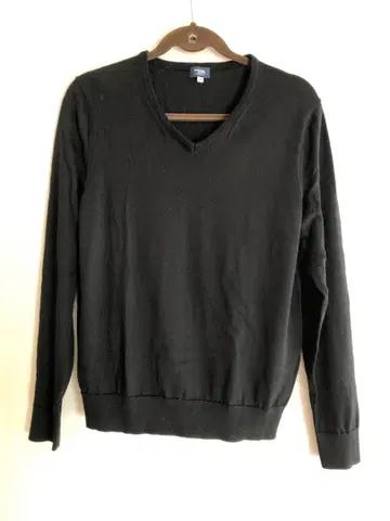 가마쿠라 셔츠 V넥 스웨터 (18 게이지) 사이즈 46 블랙