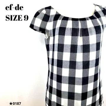 ef-de 에프데 체크 무늬 반팔 원피스 일본제 스타일 0187