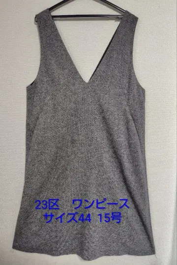 23구 V넥 원피스 그레이 사이즈 44 15호 3L 빅 사이즈
