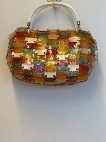 교토 나니와야 돈피 플레이트 에나멜 핸드백 일본 의류 파티