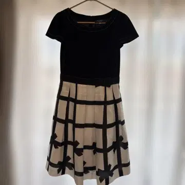 M'sGRACY 반팔 원피스 체크 무늬