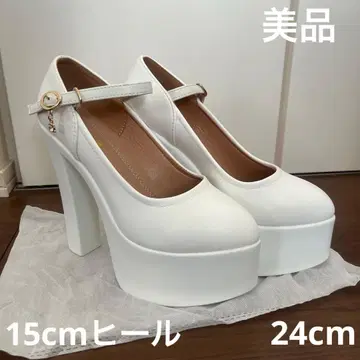 화이트 스트랩 포함 15cm 힐 24cm 브라이덜 슈즈