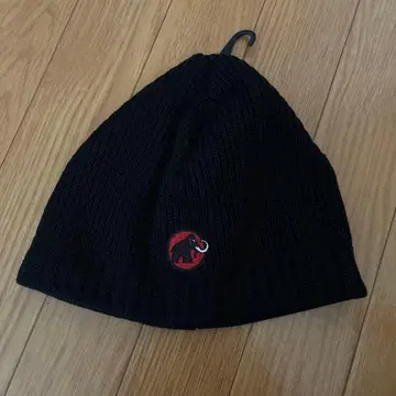 택 포함 새상품 MAMMUT 블랙 니트 모자 엘리펀트 로고