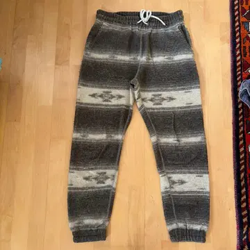 goa 울 혼방 기하학 패턴 조거 팬츠