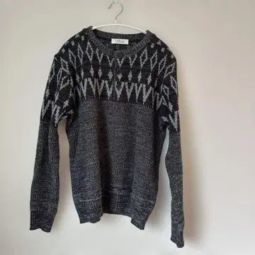 JARLD 기하학 패턴 니트 스웨터 그레이 계열