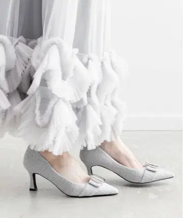 RANDA 비쥬 메탈 부품 스틸레토 펌프스 블루 M