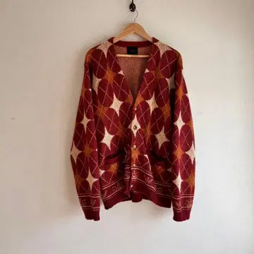 taiga igari cardigan argyle 아가일 무늬 모헤어