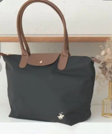 BEVERLY HILLS POLO CLUB 나일론 토트백 블랙 브라운