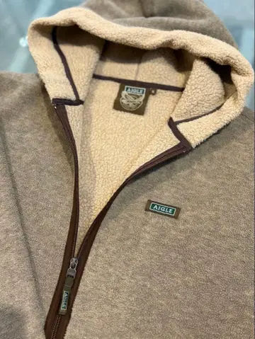 최종 가격 AIGLE 플리스 자켓 브라운 후드 부착 보아