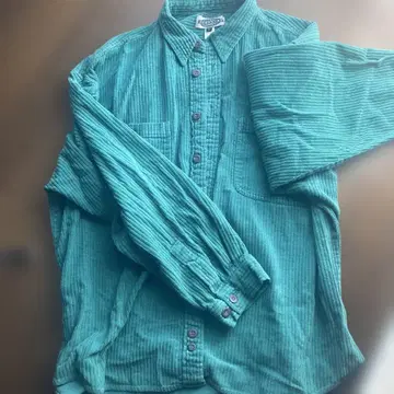 터콰이즈 코듀로이 긴팔 셔츠 미니멀리스트