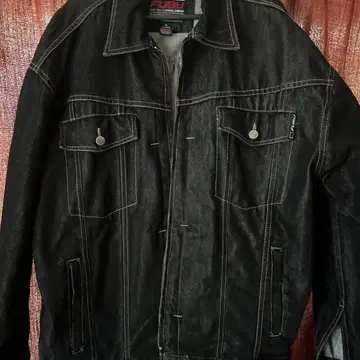 FUBU 블랙 데님 자켓 XL