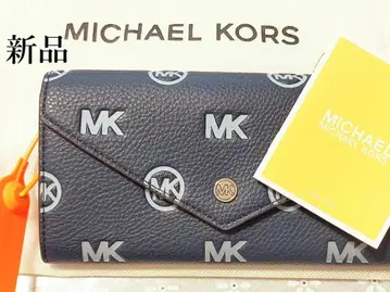 [ 새상품 ] MICHAEL KORS MK 로고 프린트 장지갑 네이비