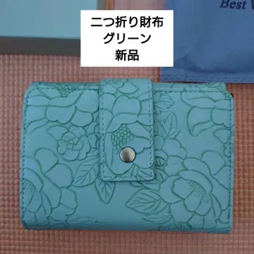 새상품 꽃무늬 그린 접이식 지갑