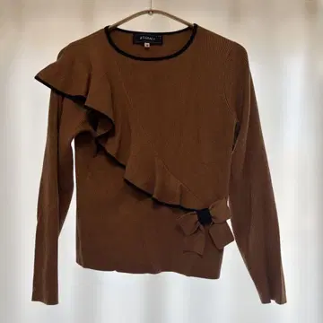 M'S GRACY 브라운 프릴 니트 38