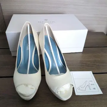 BENIR 화이트 오픈토 펌프스 23cm 힐 약 12cm 박스형