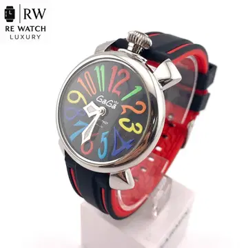 7-3629 가가 밀라노 S31548 컬러풀 숫자 쿼츠 손목시계
