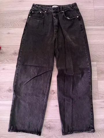 Figments 그레이 와이드 레그 데님 팬츠