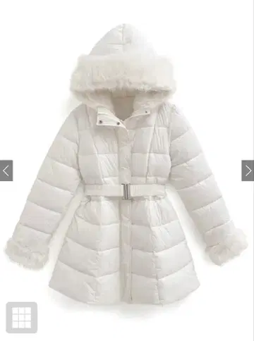 벨트 포함 퍼 A라인 다운 코트 kd79