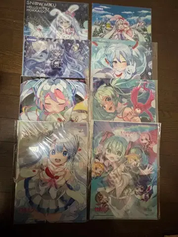 유키 미쿠 SNOWMIKU 클리어 파일 8장 세트 붉은 깃털 모금